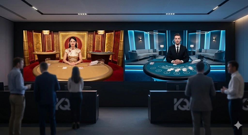 So sánh hệ thống sảnh bài trực tiếp: Từ KU CASINO đến các đối tác quốc tế như QQ88 tại Kubet 77